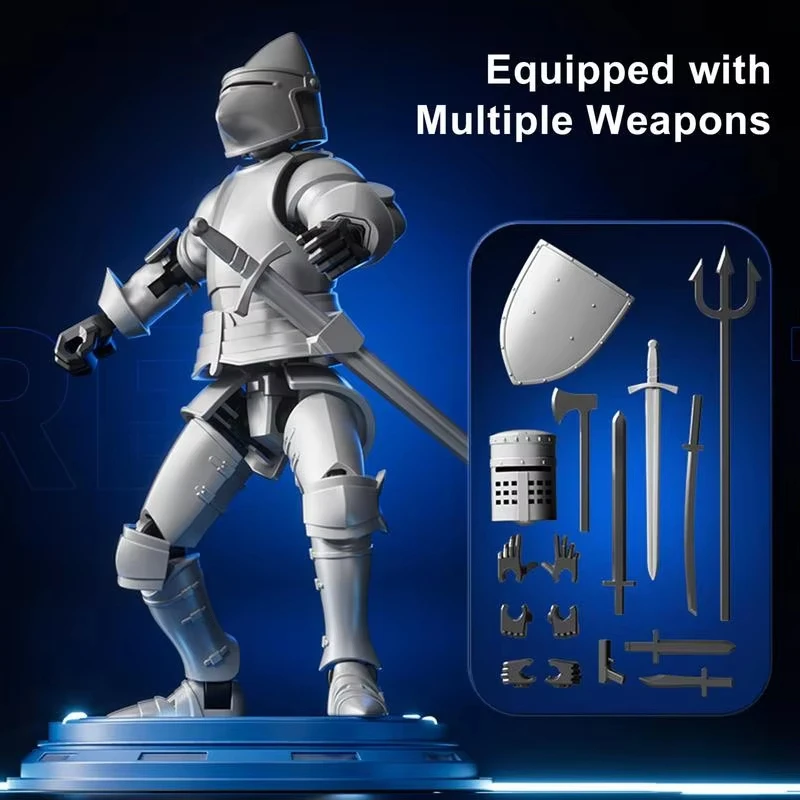 13 Medieval Knight Series Action Figures Toys 3D Printed Mannequin Dummy Multi-Jointed Movable Shapeshift Robot Parent-child Gam