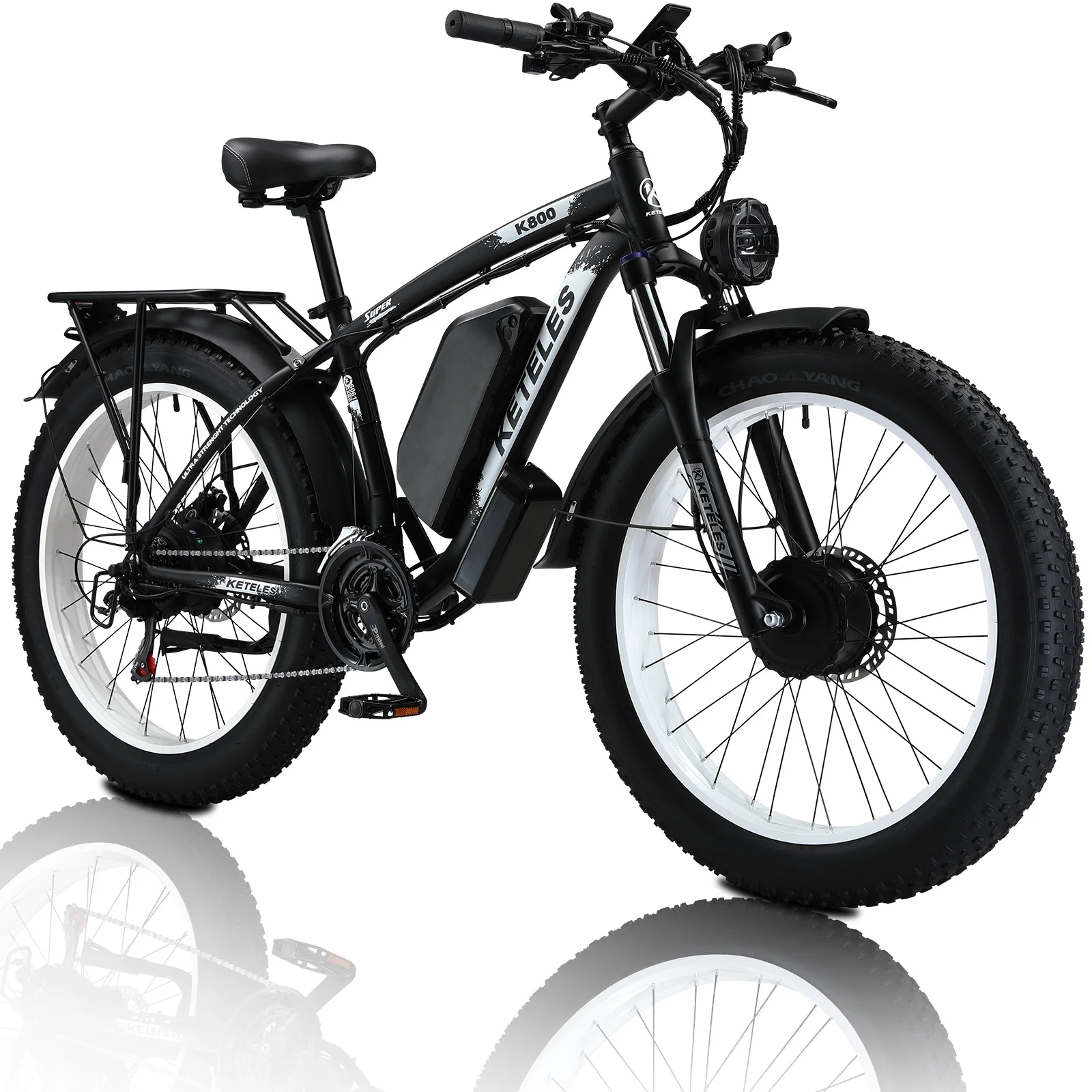 2000W Dual Motor K800 Electric Bicycle For Adults KETELES Snow Mountain Fat Bike 23ah Best Battery 48V Electric Hybrid Bike