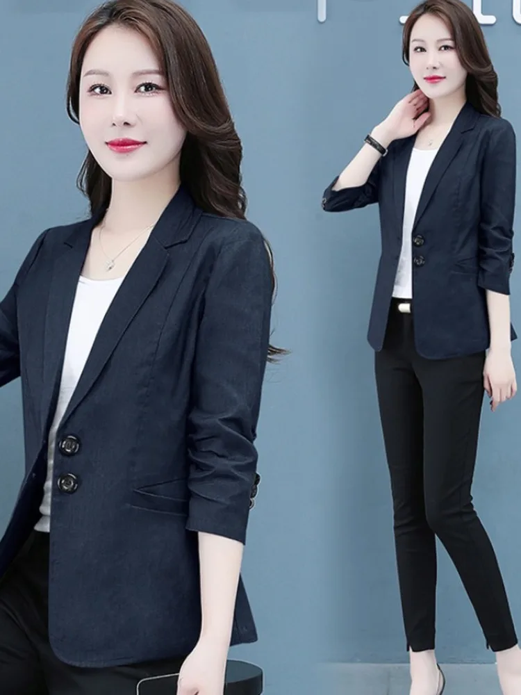 Casual Women Blazer Long-Sleeved All-match Daily Classic Elegant Chic Single Breasted Streetwear Work Solid Blazer New