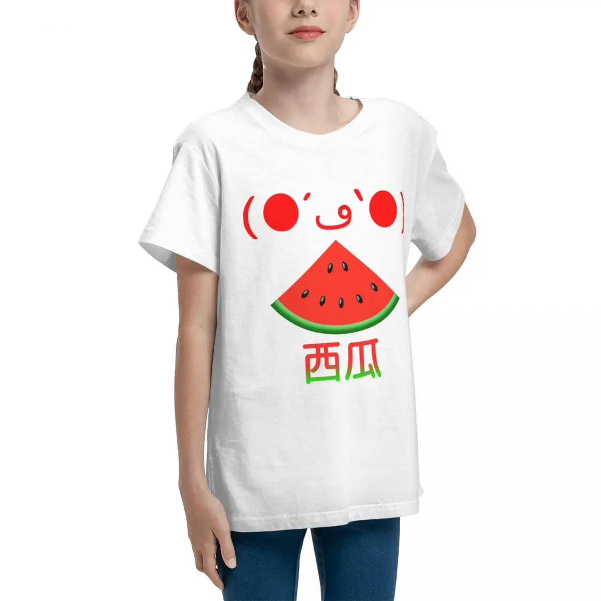 Suika Pastﾨque Watermelon For Sale Teeanger Basic Short Sleeve T-Shirt Modern Tshirt Vintage Humor Graphic Vintage