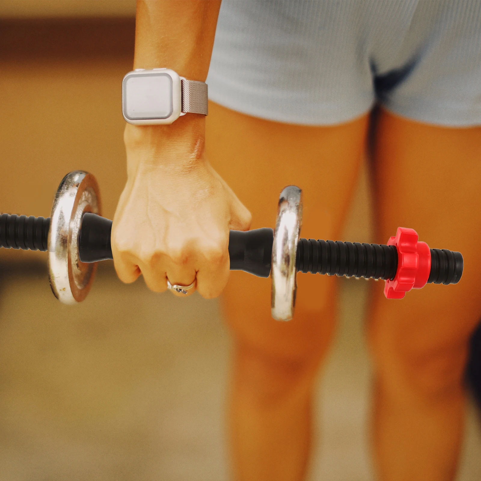 

2pcs Dumbbell Handles Steel Knurled Spinlock Collar Weight Lifting Home Equipment Adjustable Barbells