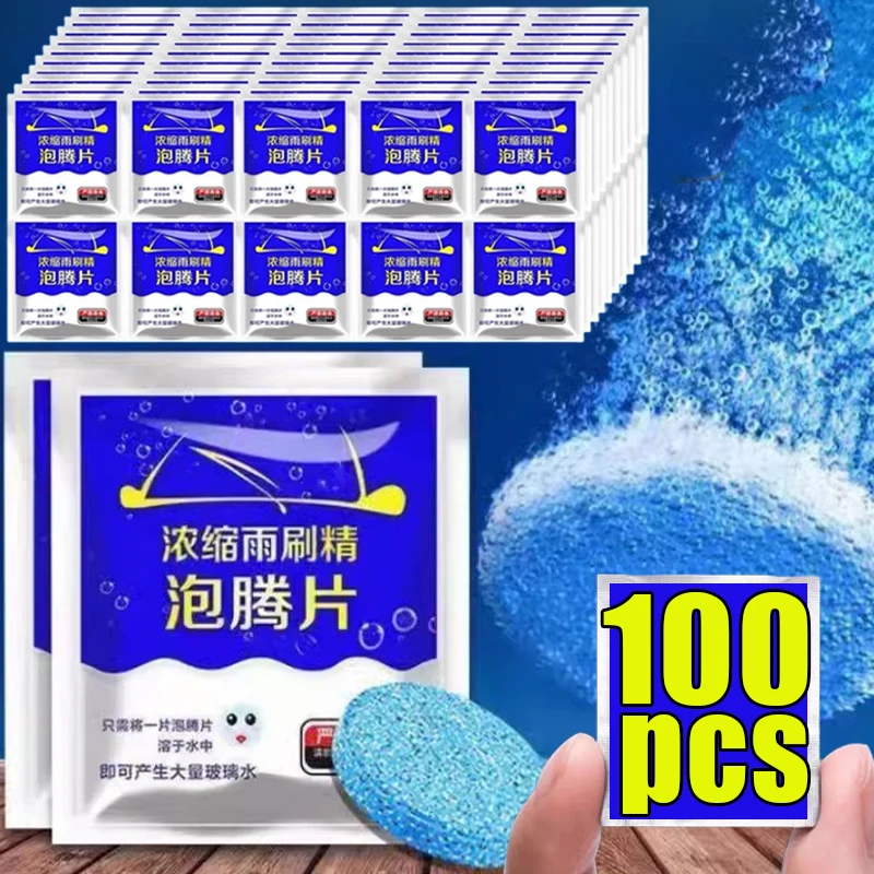 10-100pcs Car Glass water Cleaner Effervescent Tablet Auto Window Solid Cleaning Automobile Car Glass Wiper Washing Tablets