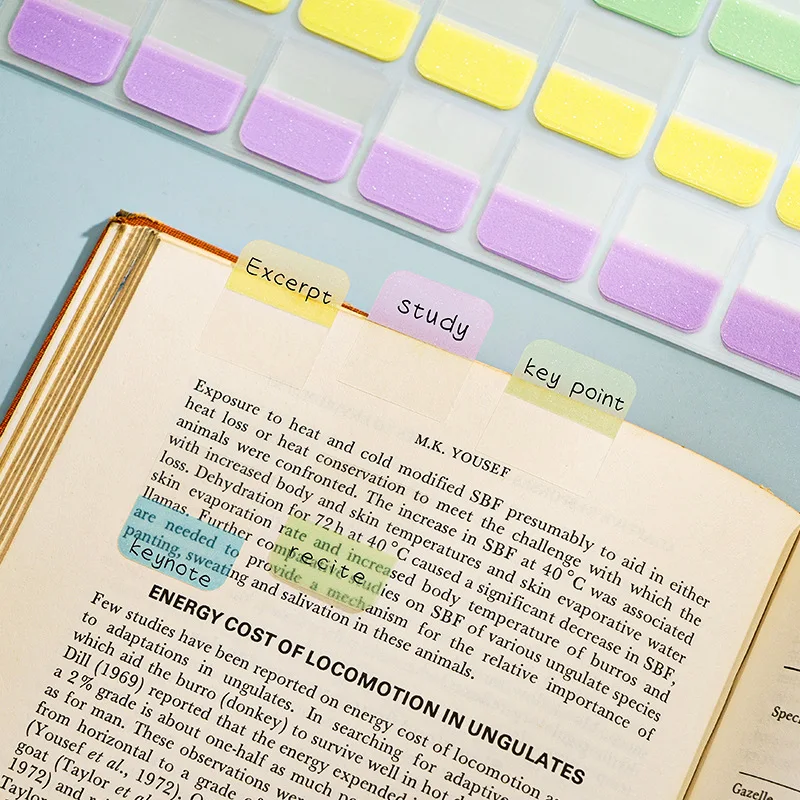 

Colored Page Markers, Fluorescent Sticky Tabs, Neon Sticky Notes Flags, Waterproof Writable Translucent Page Flags For Books