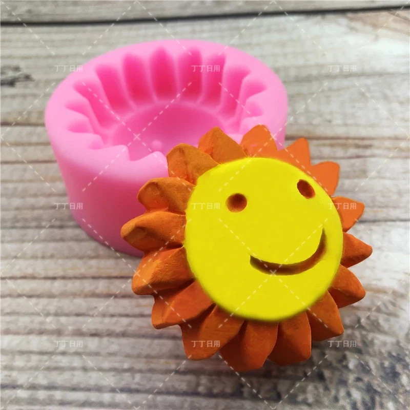 การ์ตูน SMILE Sun ดอกทานตะวันซิลิโคน Fondant สบู่ 3D เค้กแม่พิมพ์ Cupcake Jelly Candy ช็อกโกแลตตกแต่งเบเกอรี่เครื่องมือ FQ2819