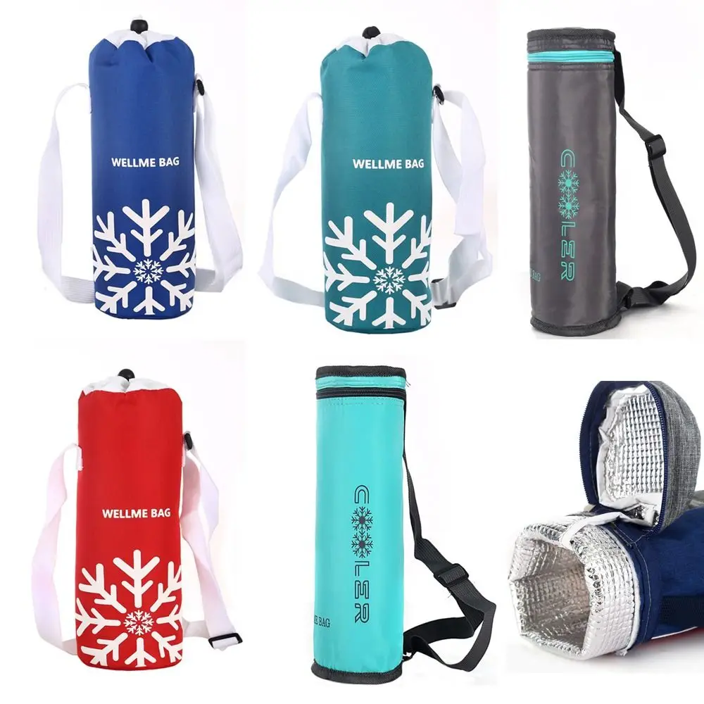 

Portable Oxford cloth Insulated Water Bottle Cover With Strap Outdoor Sports Water Bottle Warmer Waterproof Warmer Bag Drinkware