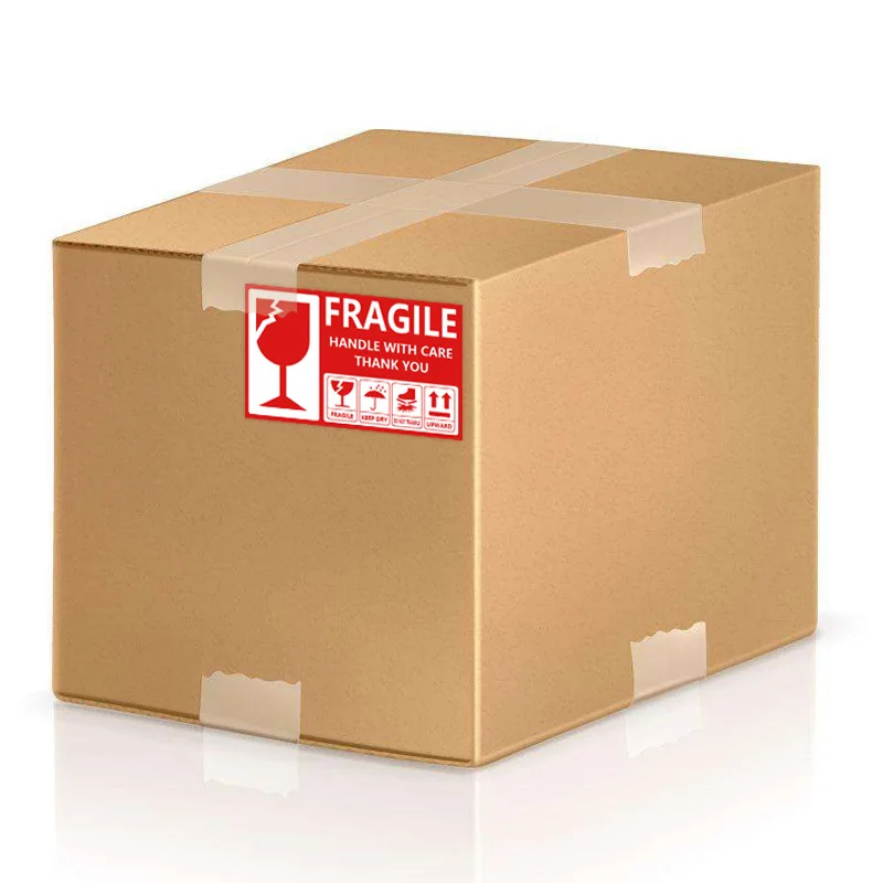 50Pcs Fragile Warning Label Stickers Please Handle With Care For Goods Shipping Express Label Packaging Mark