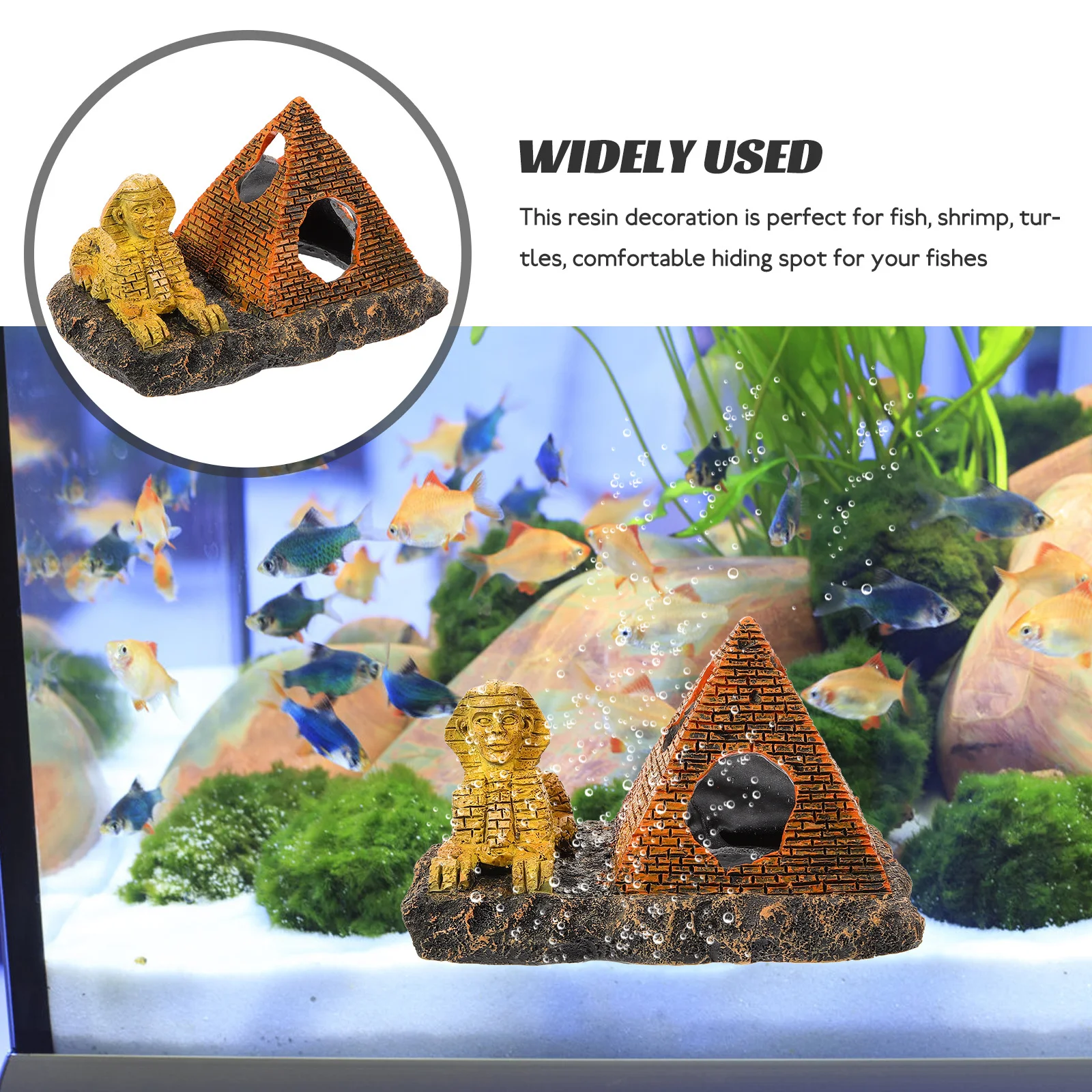 

Resin Pyramid Lion Statue Aquarium Hiding Cave For Fish Turtle Tank Decor Accessory Resin Aquarium Decorations