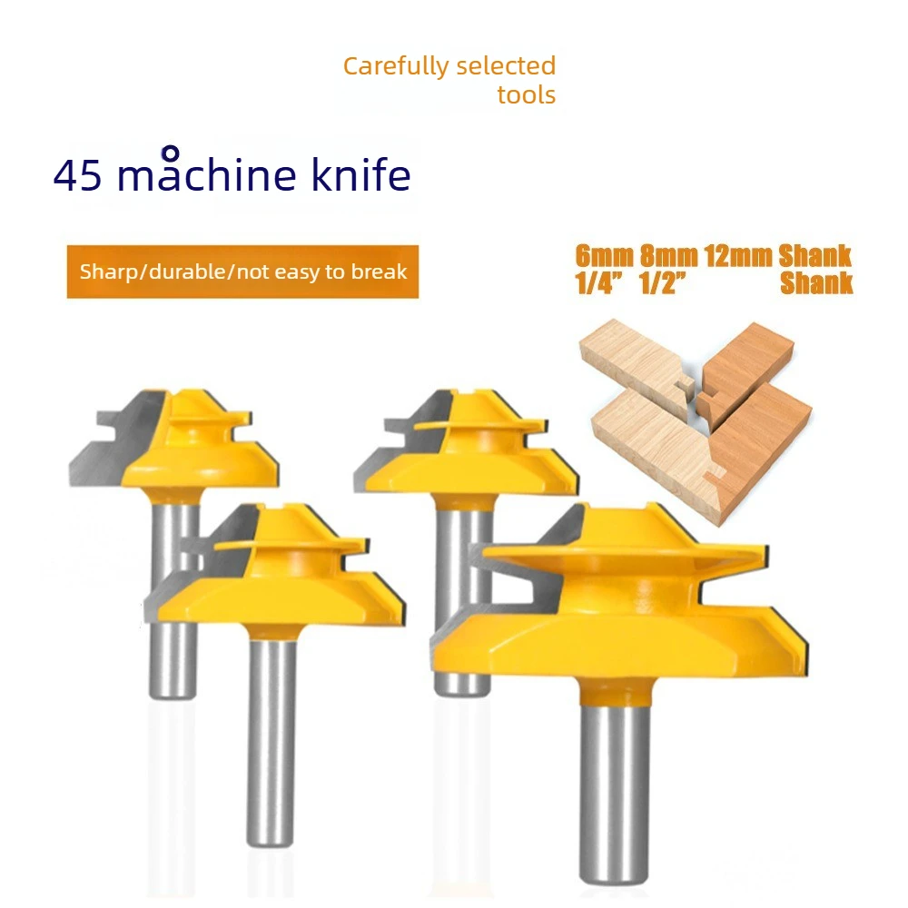 45 degree mortise and tenon cutter wood milling cutter straight angled joint woodworking milling cutter High hardness durability