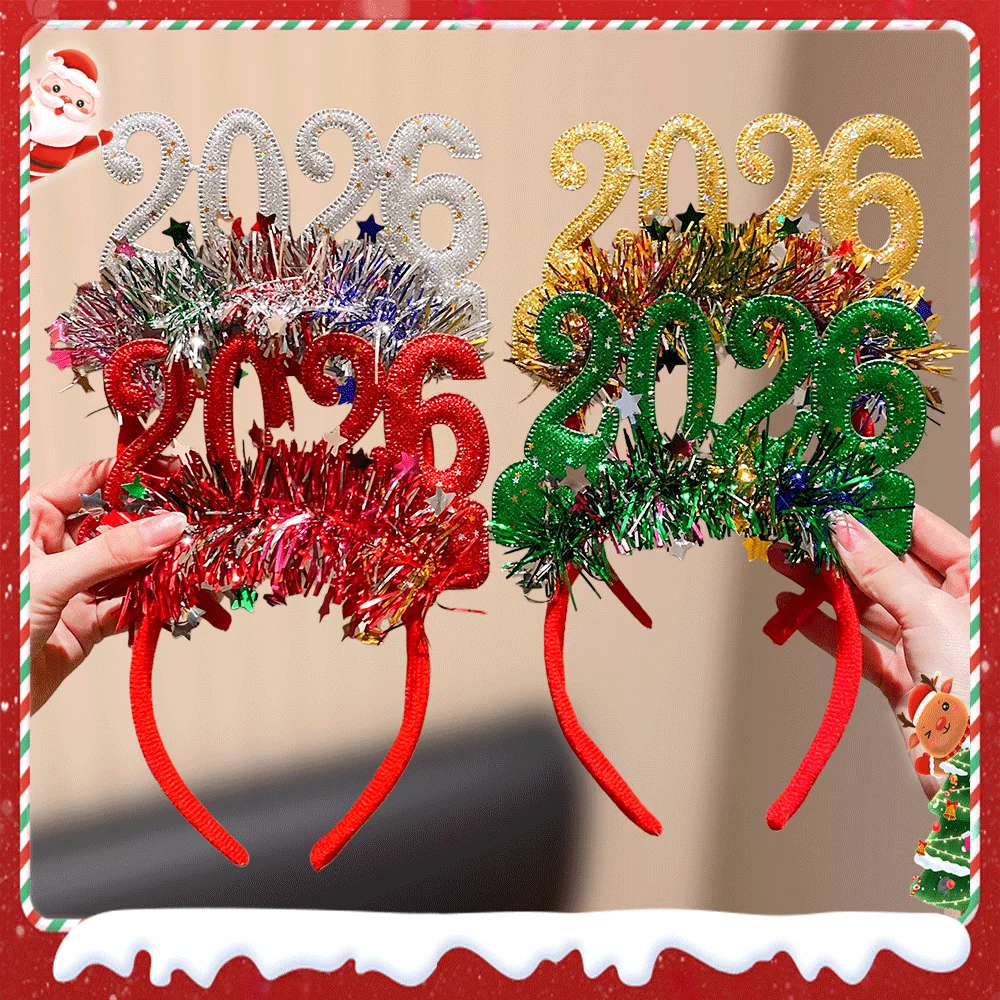 2026 السنة الجديدة متعدد الألوان هيرباند احتفالي حفلة ملحق التصميم الشخصي عطلة جو محسن فكرة هدية