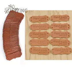 DIY 바느질 공예 PU 가죽 라벨 태그, 수제 모자 가방, 의류 태그, 의류 액세서리용 러브 라벨 포함, 50 개