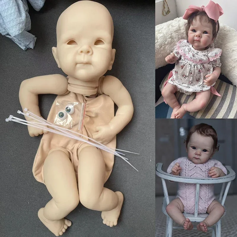 19inch Bettie Reborn Baby Kit Soft Cloth Body Lifelike Reborn Unpainted Kit DIY Doll Kit Toys