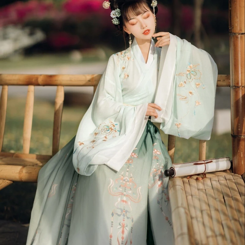 Hanfu 드레스 여성 중국 전통 의상 축제 복장 고대 민속 무용 의상 동양 동양 요정 공주 코스프레