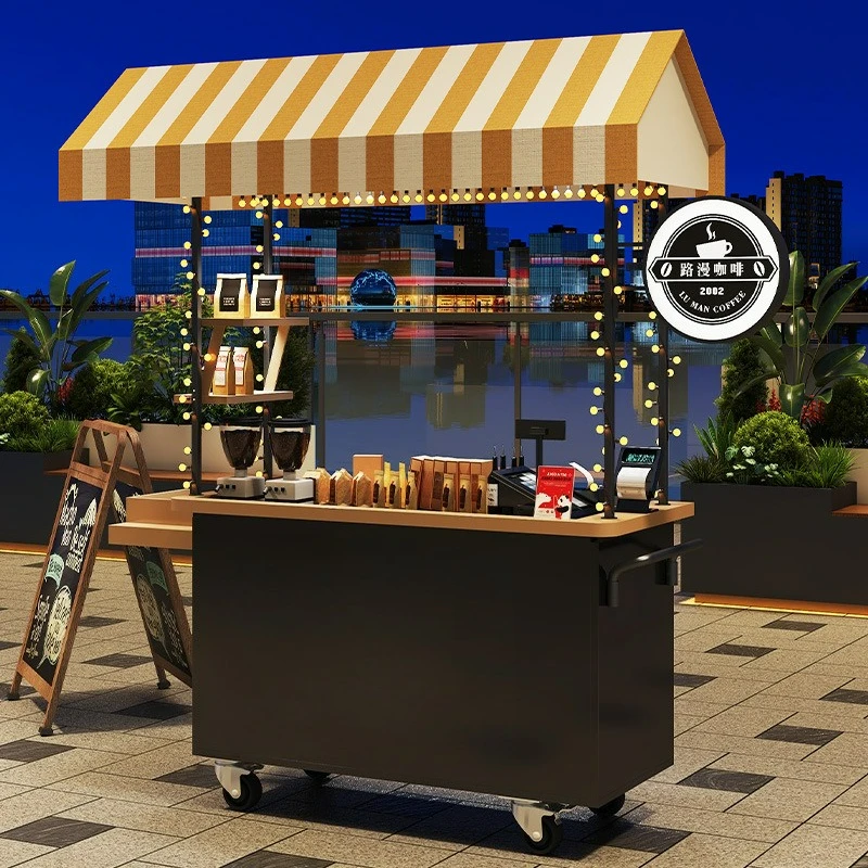 LTT Stall Cart Shelf Night Market Stall Food Cart Multifunctional Snack Cart