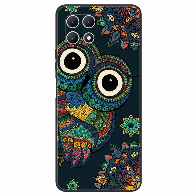 For T-Mobile REVVL 7 5G Case Flowers Silicone TPU Soft Bumper for T-Mobile T Phone 2 5G Protect Cover On REVVL7 6.58\'\' Bag Cat