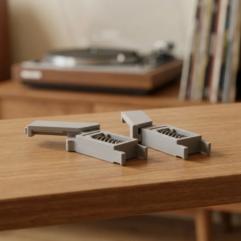 1 Pair Replacement Hinge for Panasonic For SL-J110R and For SL-JS17 Turntable Dust Cover with Easy Installation Gray Plastic