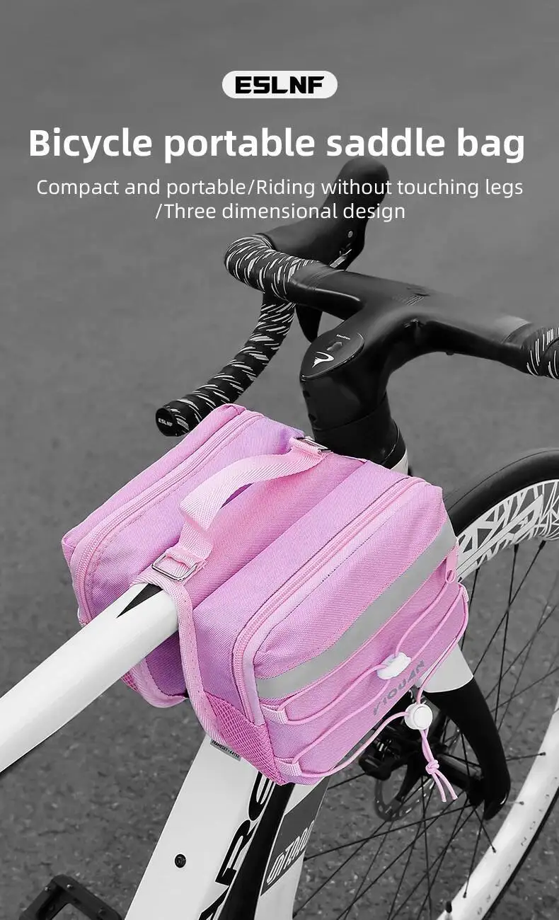 ESLNF Fahrradrahmentasche MTB mit oberer Gepäckträgertasche, reflektierender Streifen, mehrfarbig, für Fahrrad, wasserdicht, Rennrad – Detail 1