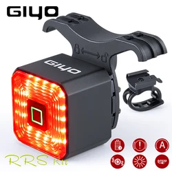 Giyo Smart Bicycle Rear Lamp Auto On/Off Stop Signal Brake Road Bike LED Taillight USB Charge MTB Cycling Safety Flash Lamp