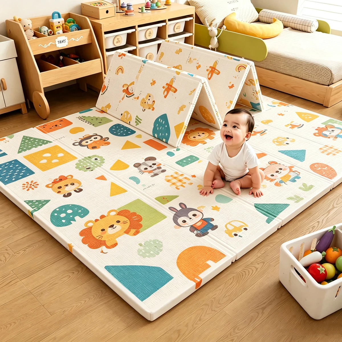 Tapete de brincar para bebês, não tóxico, dobrável, educativo, tapete infantil para berçário, tapete para escalada, atividades, jogos, brinquedos, 180