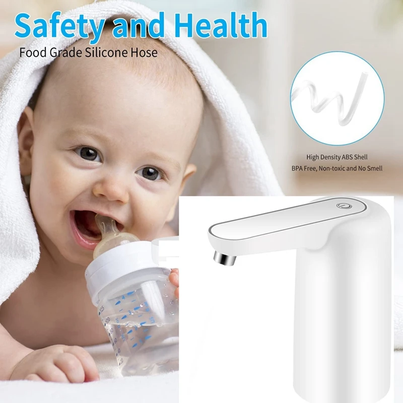 เครื่องจ่ายกระบอกน้ำเครื่องจ่ายน้ำแบบถอดได้สำหรับขวดอัพเกรดการชาร์จ USB แบบพกพาอัตโนมัติ