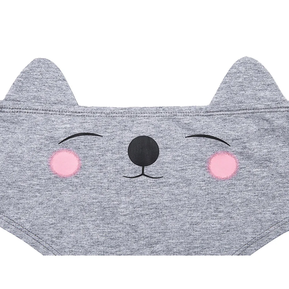 

Lingerie Briefs Panties Cat Ear Pattern Low Waist Comfortable Cotton Line Soft Durable Elastic Grey Size L For Girls