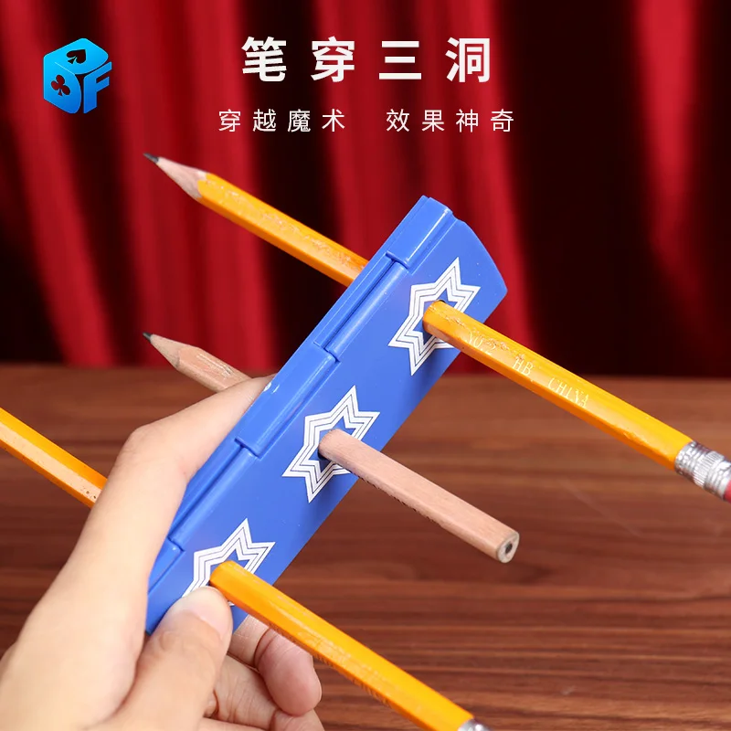 

pencil Penetration Coins Magic Tricks Pens Through Hole Close Up Illusion Toy Coin Escape Prop Street Stage Magic Toys Illusion