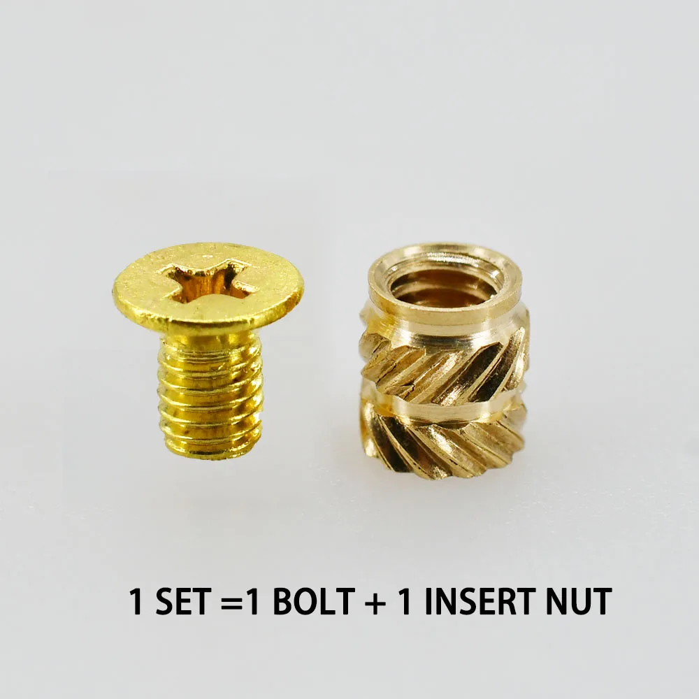 AIEX 100-Pack M2 Threaded Brass Insert Nuts – Knurled Heat Embedment For 3D Printing, Laptops, & Plastic Shells (M2x3x3.5mm)
