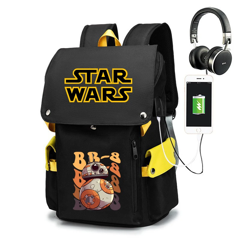 スターウォーズ-bb-8-プリント学生バックパック大容量旅行スクールブックバッグ男の子女の子用