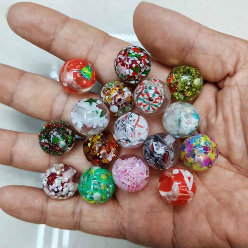 

200 шт. 16 мм Рождественский снеговик Рождественская елка бусины DIY ручной работы из бисера ручка бусины для изготовления ожерелья ювелирные изделия браслет аксессуары