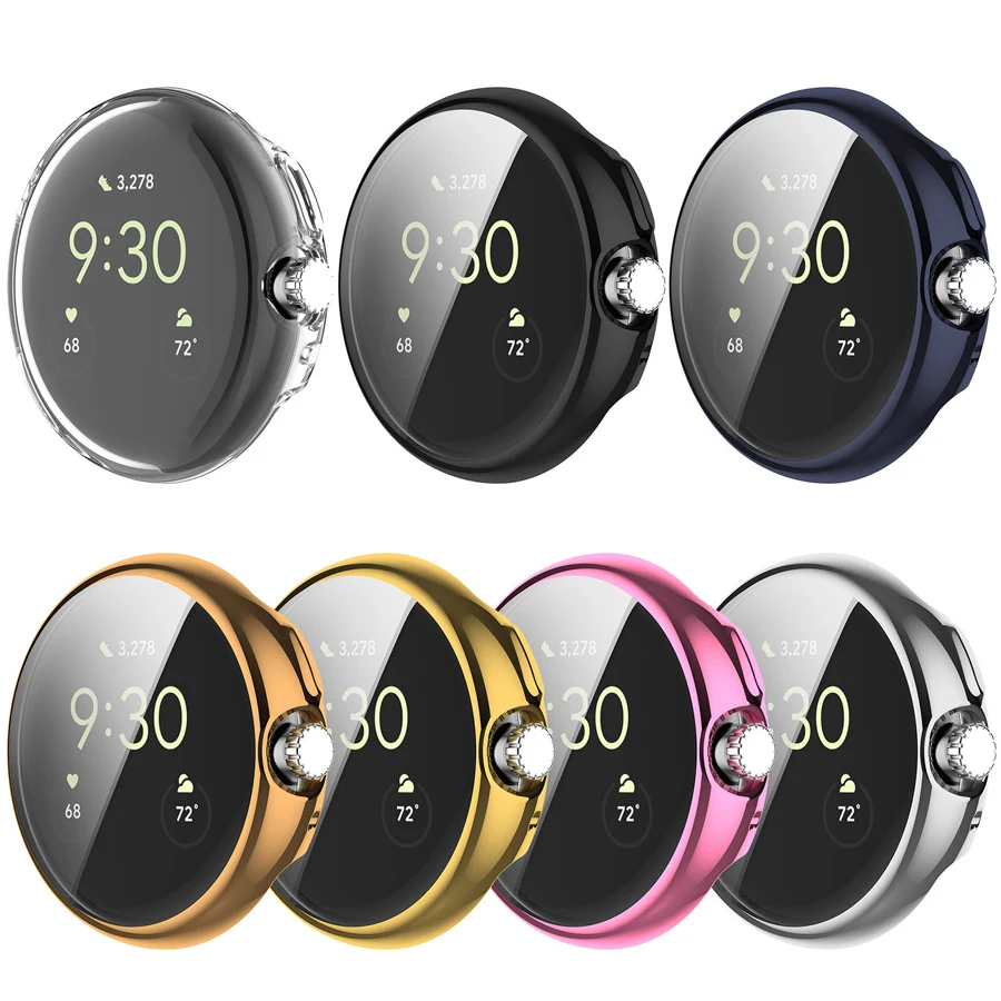 Soft TPU Protecetive Cover For Google Pixel Watch 2 Case Full Coverage Screen Protector Shell Bumper For Google Pixel Accessory