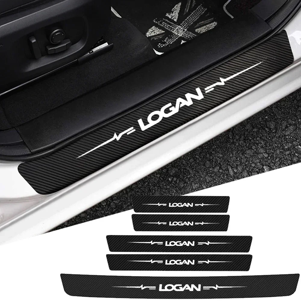 

Защитные наклейки из углеродного волокна на пороги автомобиля для DACIA LOGAN 2023, защита бампера багажника, лента от царапин, аксессуары