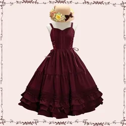 Coalfell Garden dance long lolita side drawstring bow elegant tank dress JSK