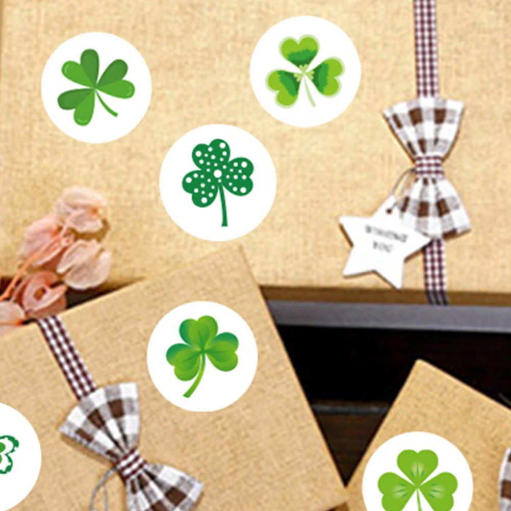 

500pcs Craft Thank Shamrock St Patricks Day Sticker Label Festival Sticker Festival Seal Green DIY Self Adhesive