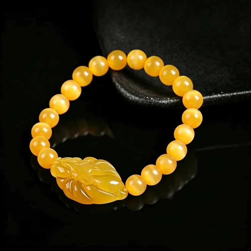 Natural Real Jade Fox Carved Bracelet Agate Bangle Luxury Gemstone Amulet Talisman Charm Accessories Jewelry Gifts for Women view 5