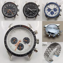 japan quartz watch vk63 case nh35 watch case panda dial  VK63 movement custom logo nh36 case chronograph electronic Multifunctio