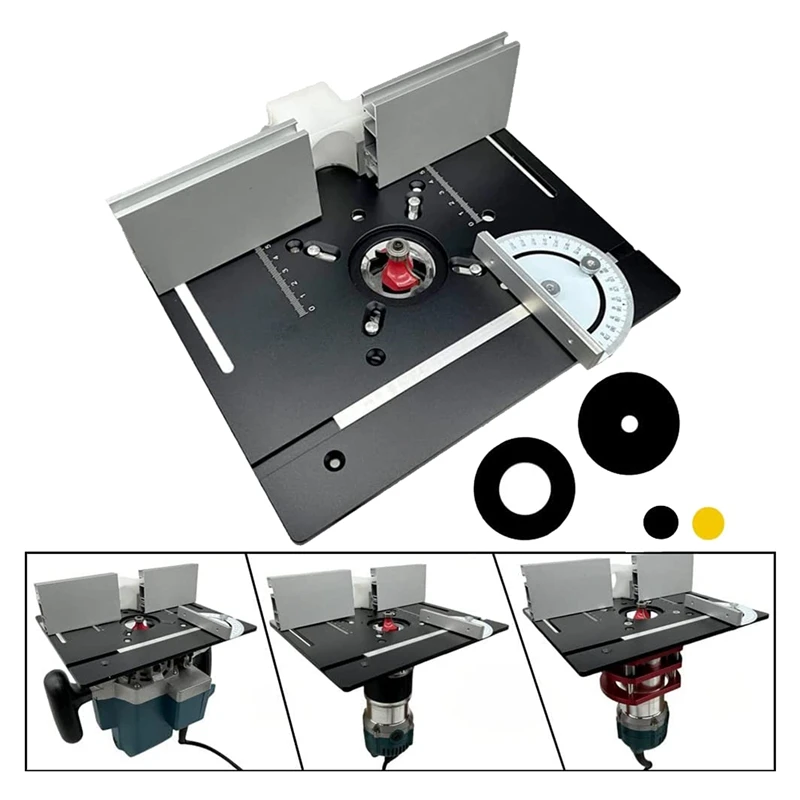 Router Table Insert Plate Aluminum Alloy Wood Milling Flip Board Trimming Machine Engraving Auxiliary Tool
