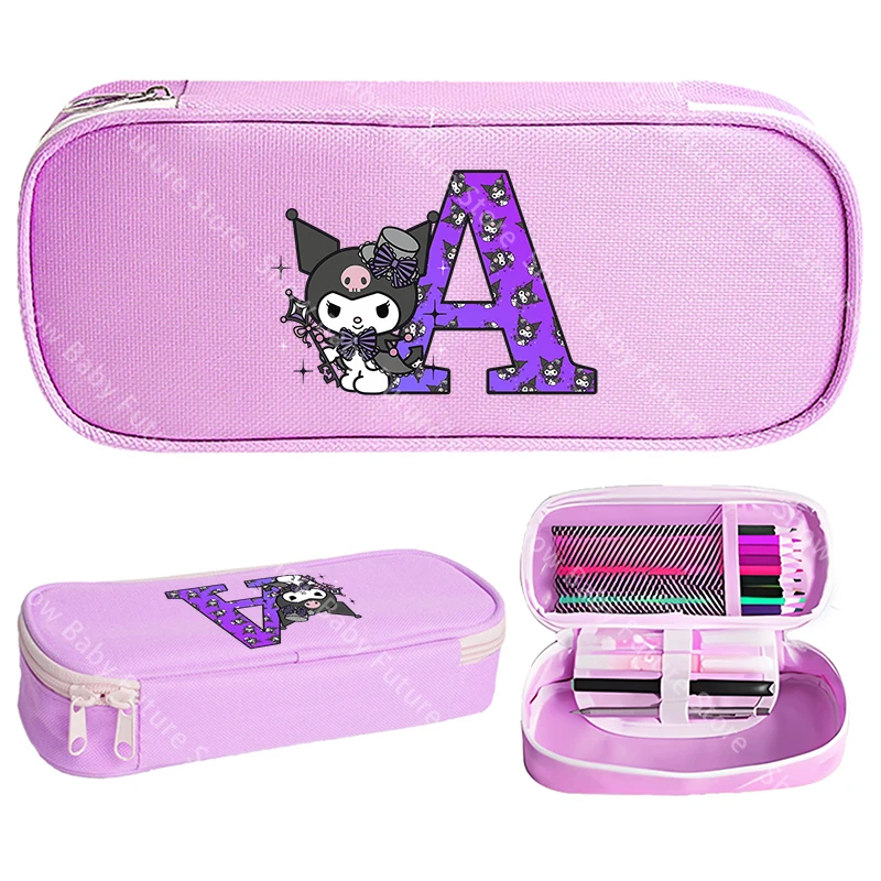 Boîte à crayons imprimée Kuromis pour filles, dessin animé mignon, papeterie, tissu Oxford, trousse à crayons, trousse à crayons pour étudiants, fournitures scolaires, cadeaux