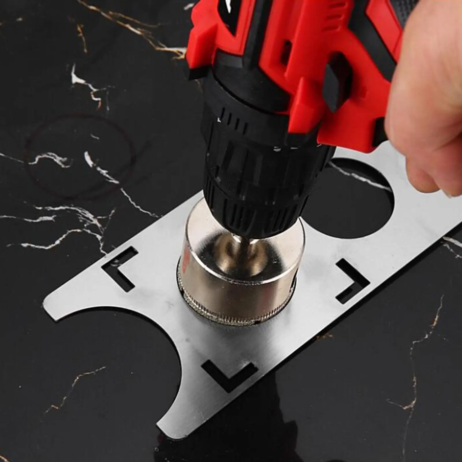 セラミックタイル穴位置決め器パンチングハンドツール調整可能な軽量アクセサリーパンチャー開口部位置決め器ガラス大理石壁用