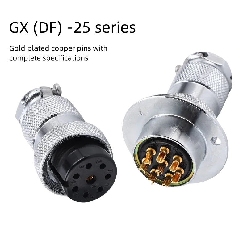 

1sets M25 DF25 GX25 flange mounting 3-hole fixing aviation connector plug&socket 2Pin 3/4/5/6/7/8/910pin connectors