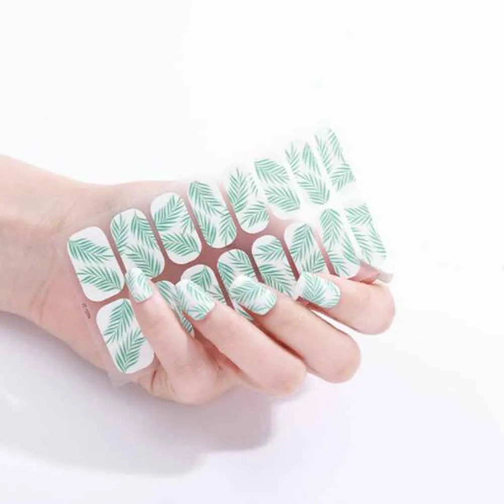 Decalcomanie per adesivi per unghie finte a copertura totale, involucri per unghie a strisce glitterate, decorazione autoadesiva per nail art