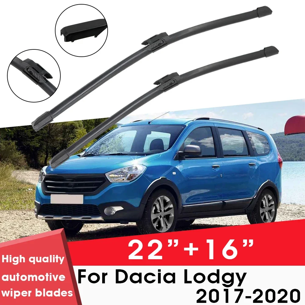 

Car Wiper Blade Blades For Dacia Lodgy 2017-2020 22"+ 16" Windshield Windscreen Clean Naturl Rubber Cars Wipers Accessories