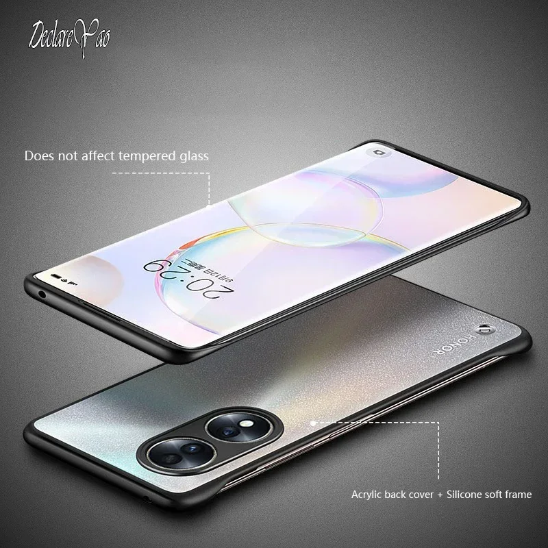 Cover For Honor 90 Cases DECLAREYAO Ultra Slim Clear Matte Coque For Huawei Honor 100 Pro 70 Case Hard Rimless Cover For Honor50