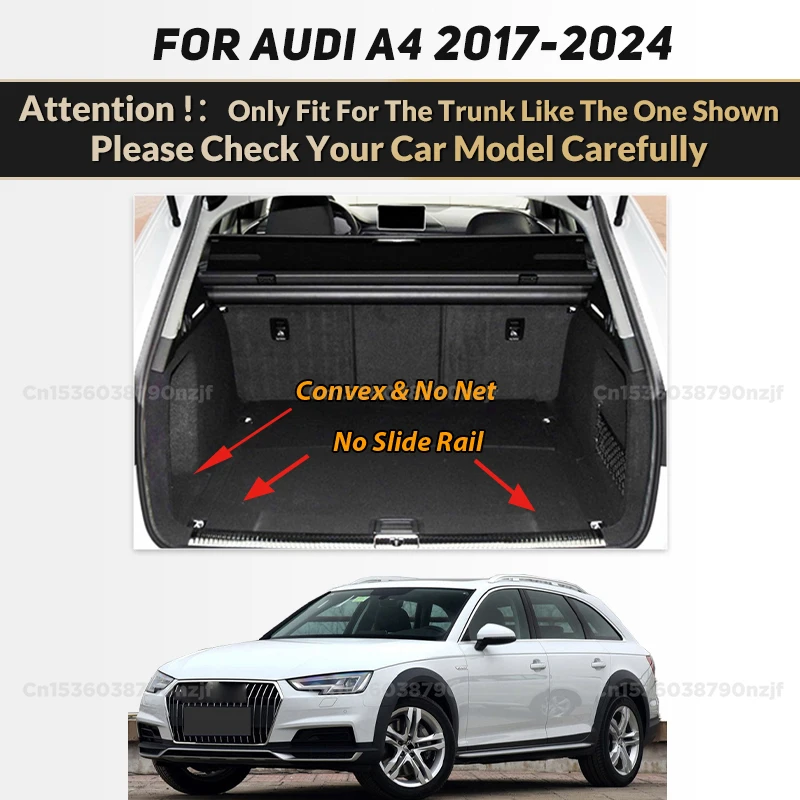 For Audi A4 B9 2024 2023 2022 2021 2020 2019 2018 2017 Lutehil Car Trunk Mat Cargo Liner Carpet Interior Accessories Cover