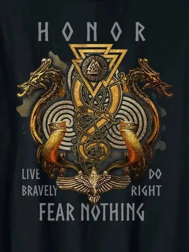 

Nordic Warrior RHonor Valhalla Warrior Strength Valknut Rune T Shirt 100% Cotton Short Sleeve O-Neck T-shirt Casual Mens Top