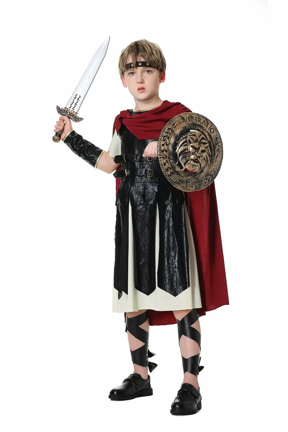 Jungen und Mädchen Kinder Krieger Ritter Outfit Erwachsenen spartanischen Krieger Kostüm alten römischen spartanischen Gladiator Cosplay Uniform