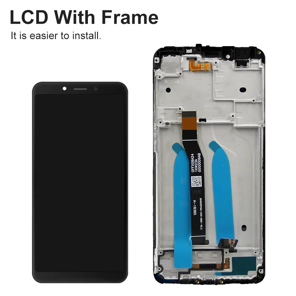 Schermo LCD da 5.45 "per Xiaomi Redmi 6A M1804C3CG Display LCD Touch Screen Digitizer con cornice per sostituzione Redmi 6 M1804C3DG