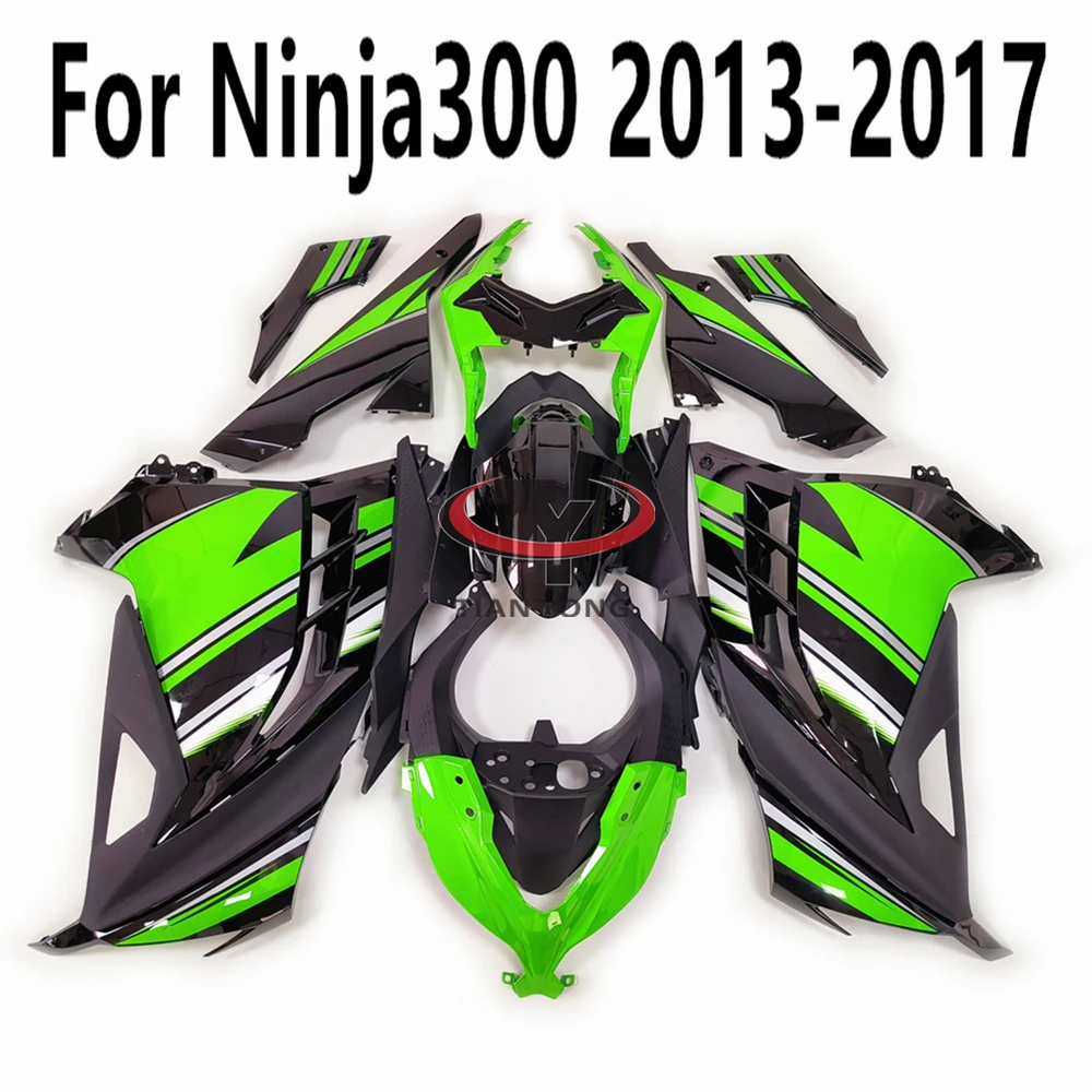 Injection Bodywork Cowling Green black striped flower pattern Motorcycle For Ninja300 Ninja 300 2013-2017 Full Fairing Kit