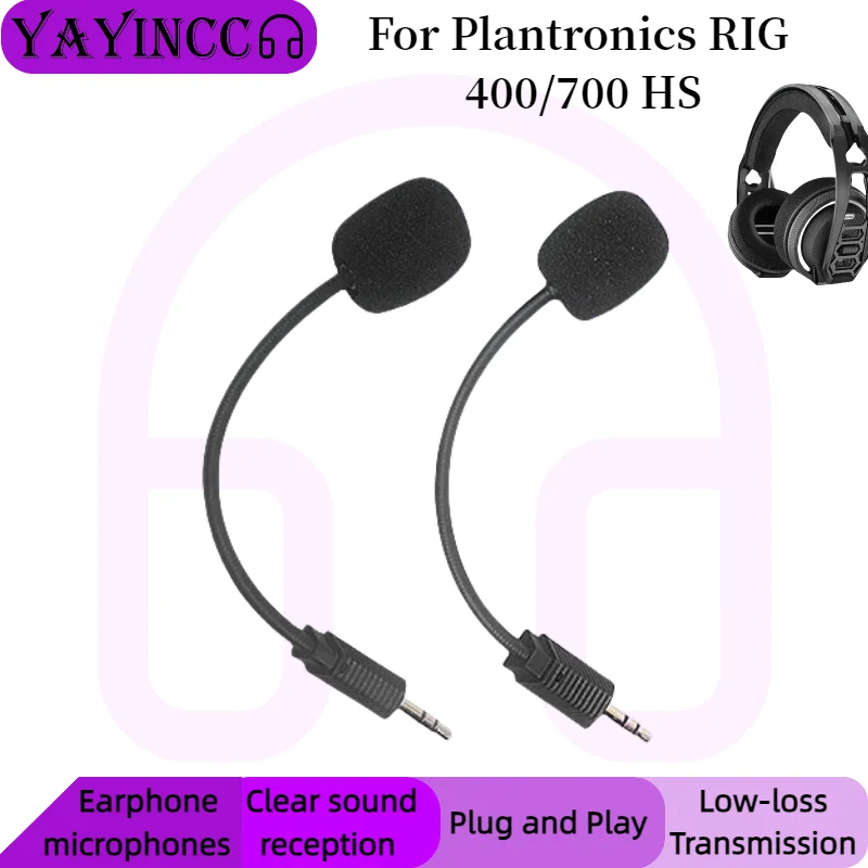 

YAYINCC Replacement Gaming Mics 3.5mm Game Microphone For Plantronics RIG 400/700 HS Detachable microphone rod plug and play MIC
