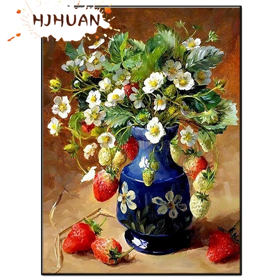 

5D DIY Still life, vase of flowers Diamond Painting Kit Full Drill Square Embroidery Mosaic Art Picture of Rhinestone Decor Gift