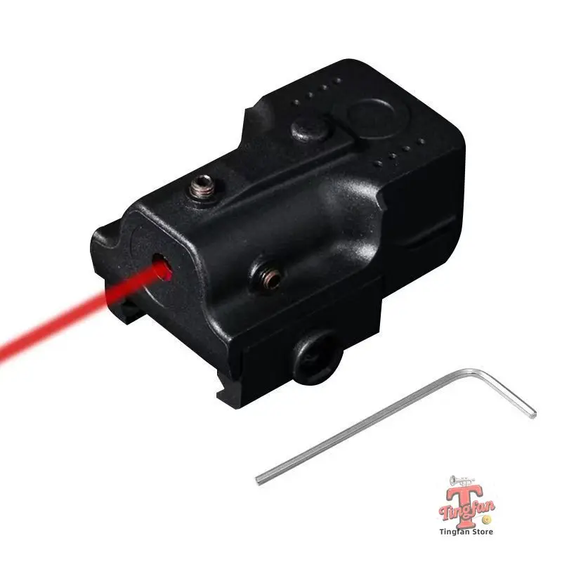 Accessorio per pistola giocattolo tattico integrato da 20 mm compatto mini curvo appeso regolabile con mirino laser rosso