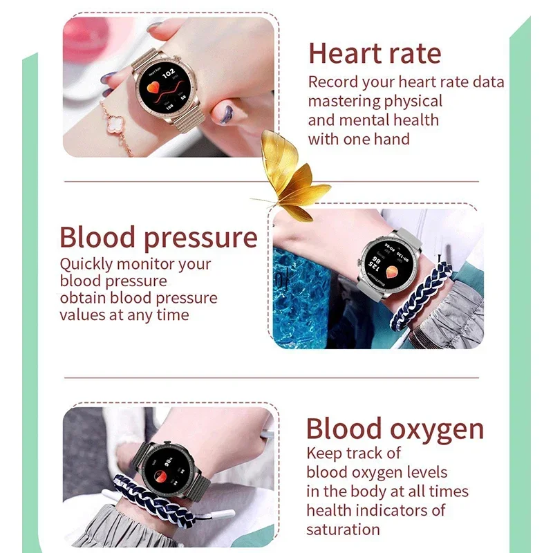 แฟชั่น Xiaomi Mijia สมาร์ทนาฬิกาผู้หญิง Heart Rate Lady สร้อยข้อมือบลูทูธ IP67 กันน้ํา Heart Rate Smartwatch สําหรับ Huawei